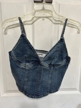 Garage Dark Blue Denim Corset Cami